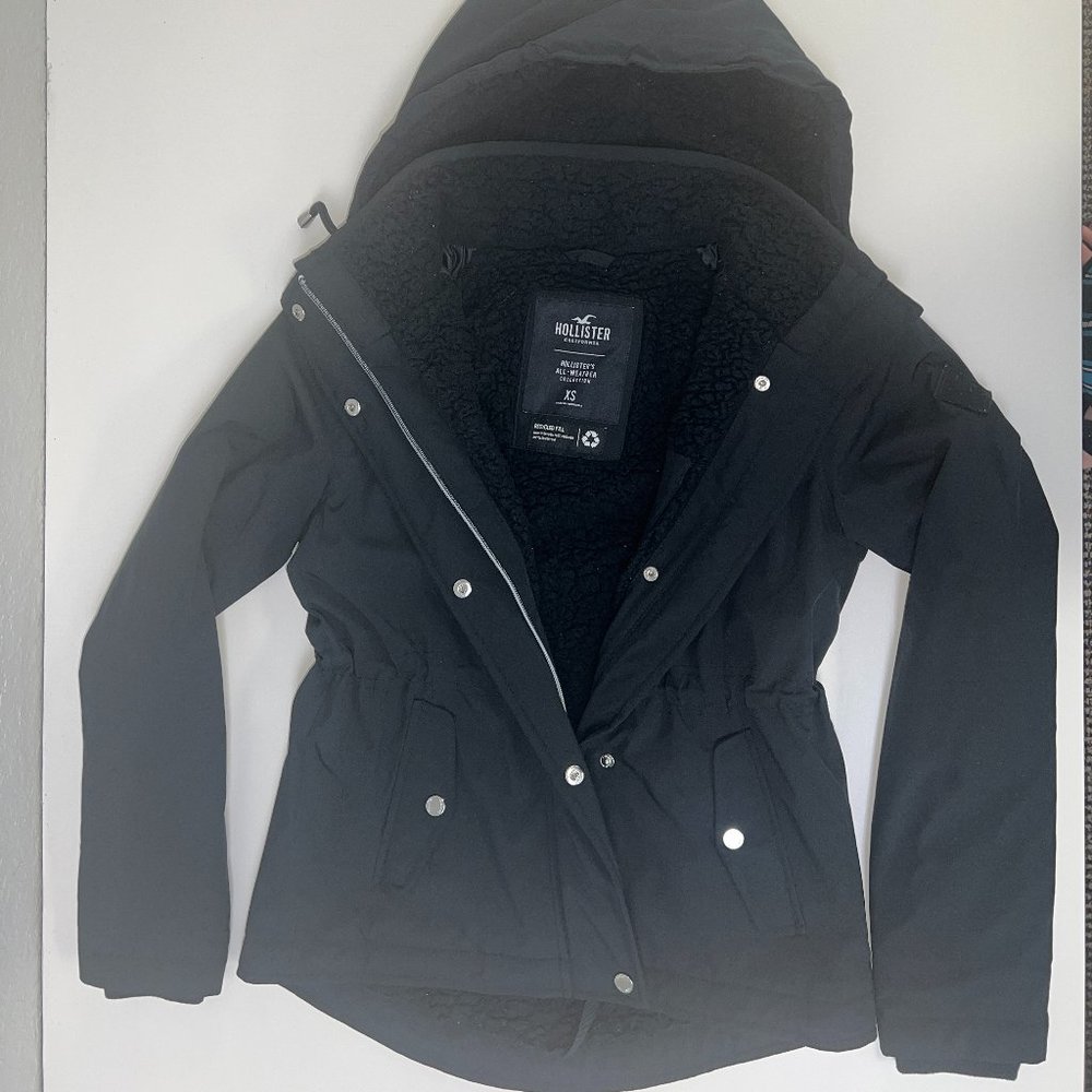 Hollister All Weather Jacket - Size XS, Black